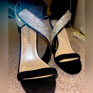 Caparros black heels with jewels